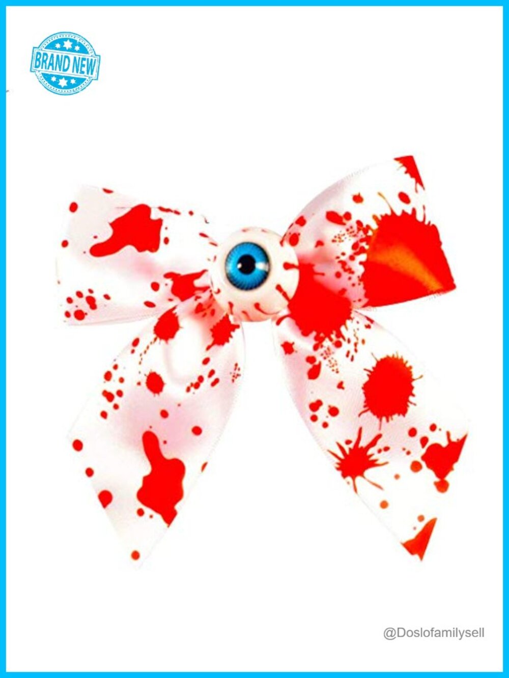 Halloween Horror Bloody Eyeball Bow Ribbon Hair Barrettes Clip Headband